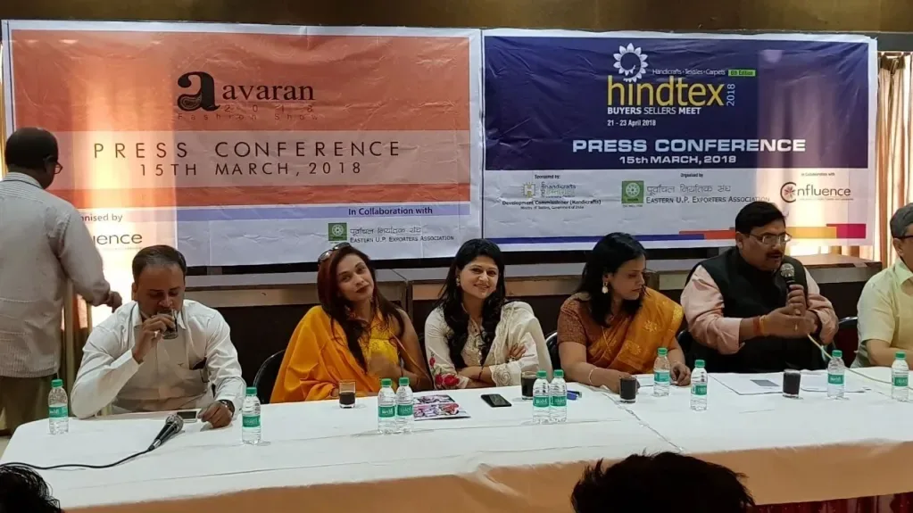 The Aavaran and Hindtex press conference panel