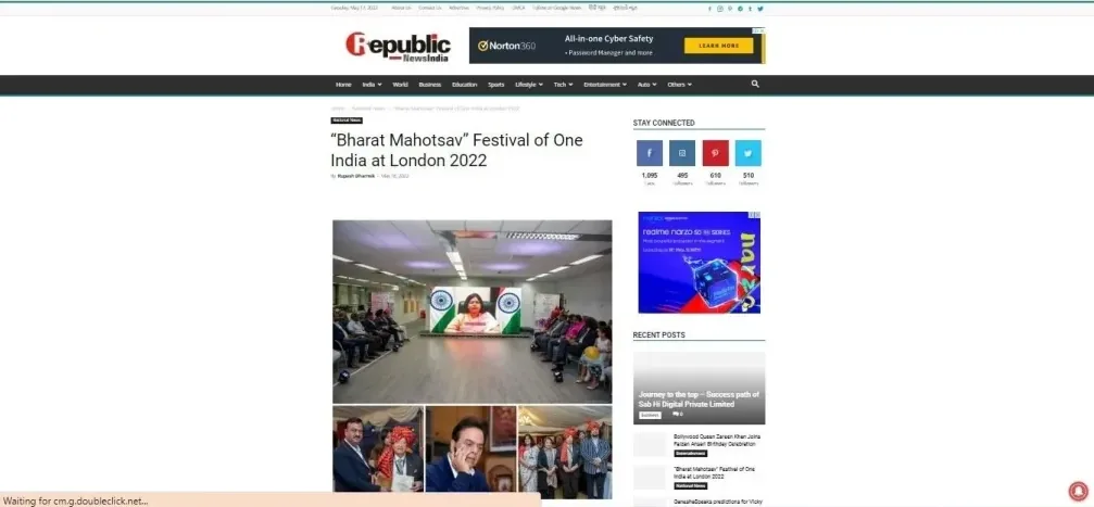 “Bharat Mahotsav” Festival of One India at London 2022