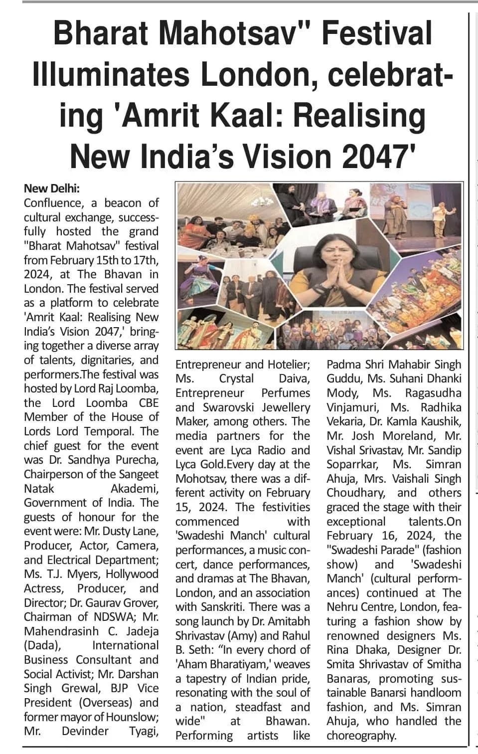 “Bharat Mahotsav Festival Illuminates London, celebrating ‘Amrit Kaal: Realising New India’s Vision 2047’”