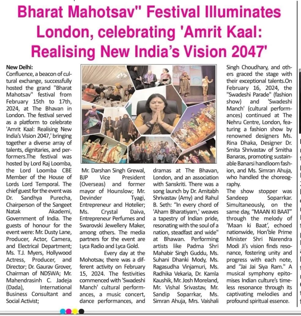“Bharat Mahotsav Festival Illuminates London, celebrating ‘Amrit Kaal: Realising New India’s Vision 2047’”