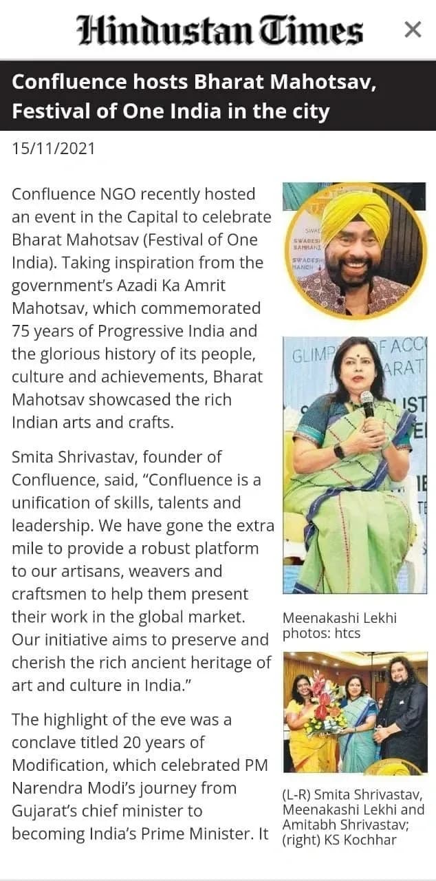 “Confluence hosts Bharat Mahotsav, Festival of One India in the city”