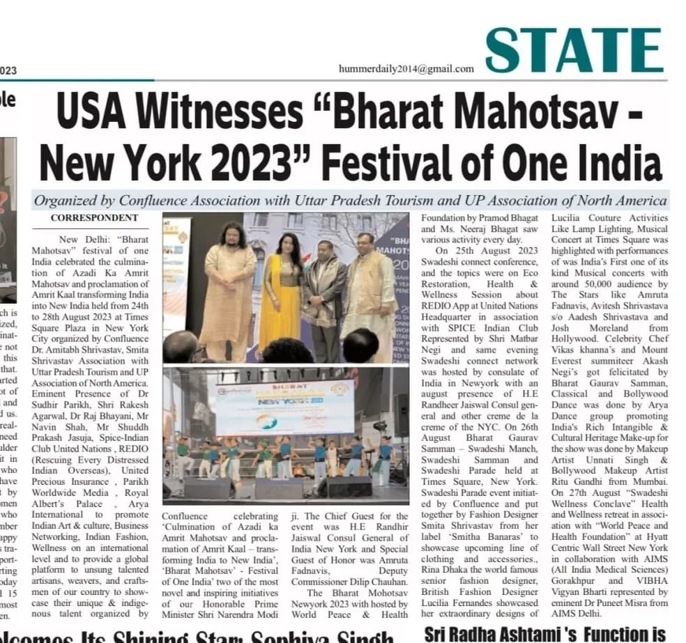 “USA Witnesses ‘Bharat Mahotsav — New York 2023’ Festival of One India”