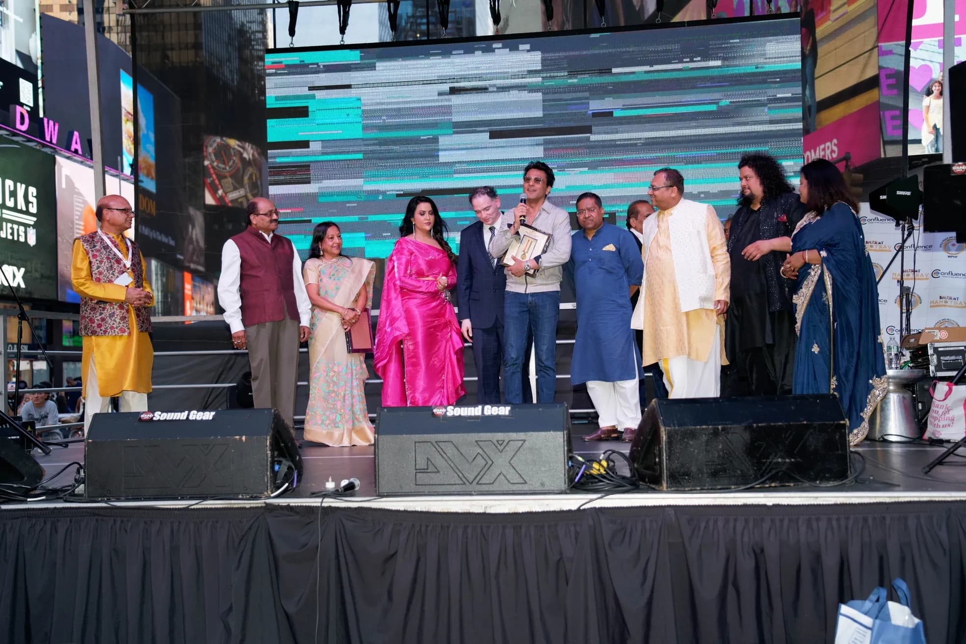 Panel session on stage in New York